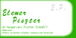 elemer piszter business card